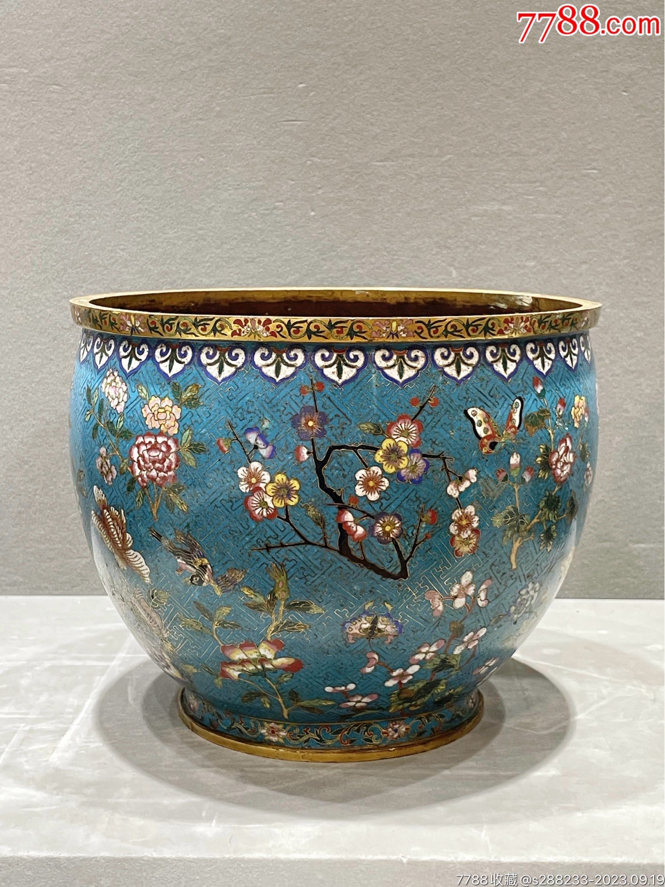 k 清代 エナメル彩 景泰藍 銅器、磁器 收藏 【銅の胎から手で糸