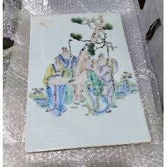 清代粉彩五老观图瓷板画-镶嵌瓷/瓷板画-7788旧书网