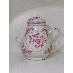 清中期乾隆矾红描金花卉纹壶_红釉瓷_博古状元老货店【7788旧书网】