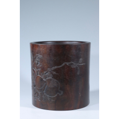 旧藏海南黄花梨树瘤随形笔筒-笔筒-7788红宝书