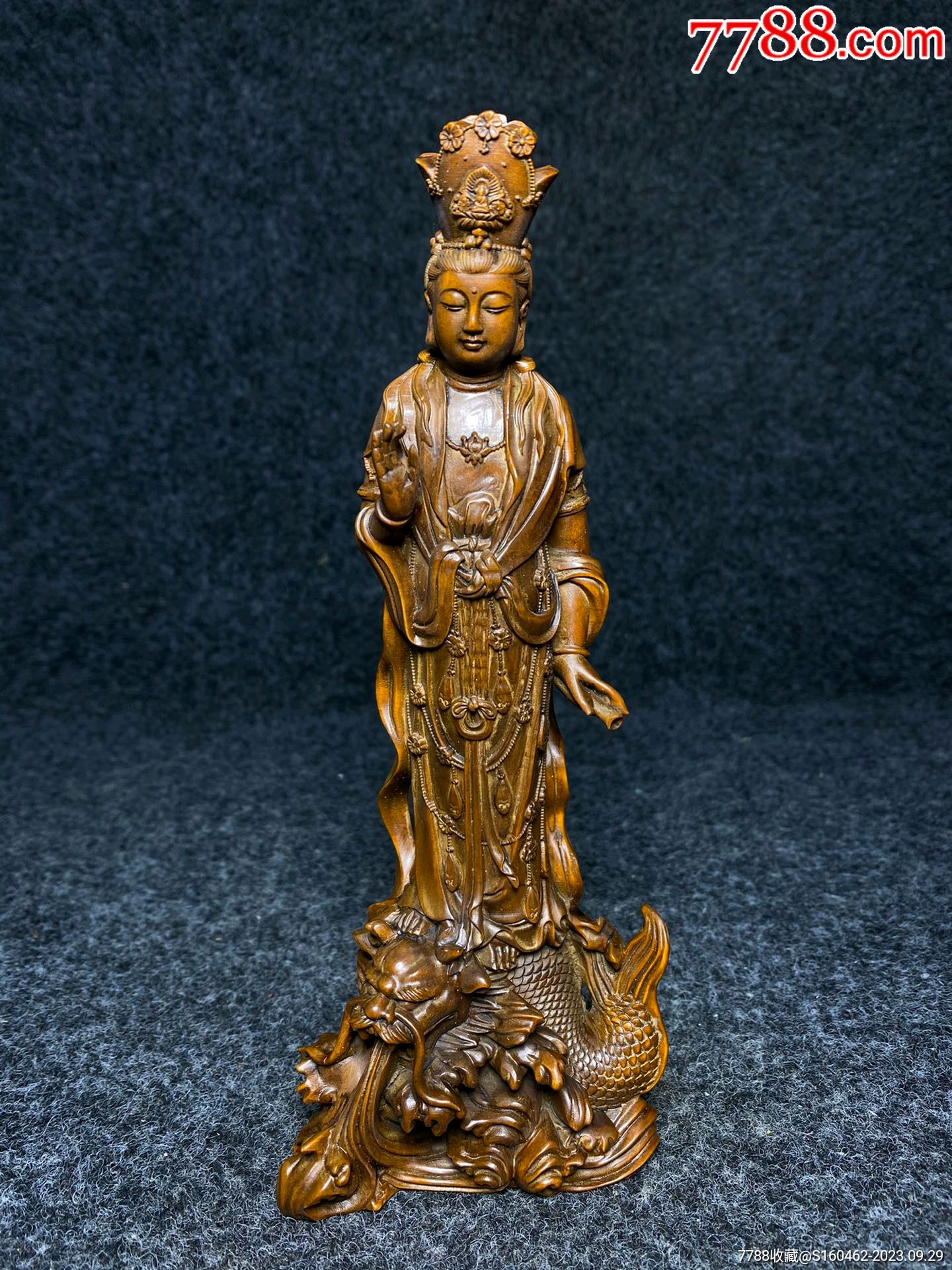 中国で購入　木彫　彫刻 P651 時代物 木彫彫刻 唐木黄楊 布袋立像 唐物 中国古玩/80