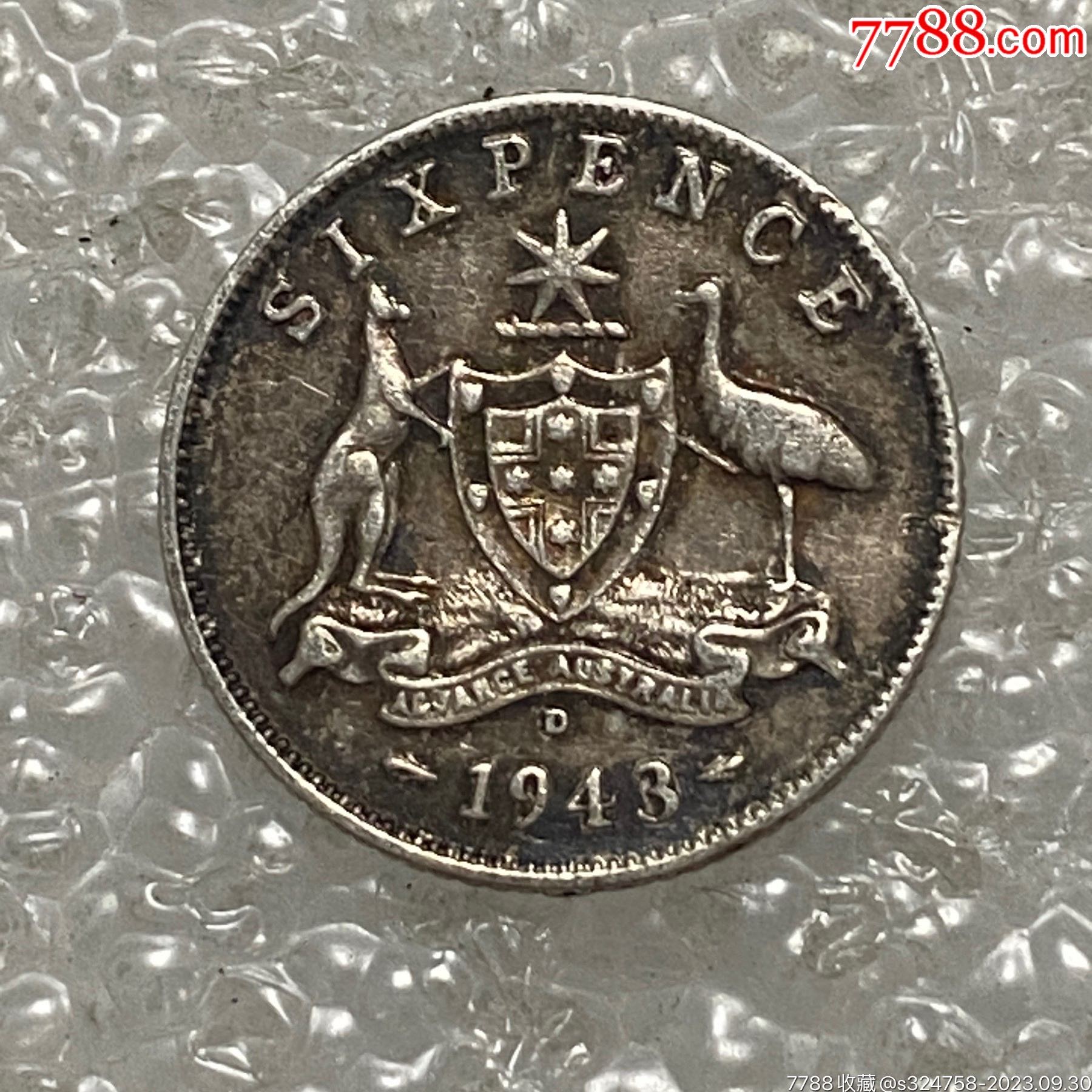 澳大利亚1943年乔治六世6便士银币_外国钱币_图片收藏_回收价格_7788