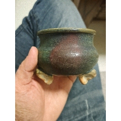 钧窑三足香炉-花釉/窑变瓷-7788红宝书