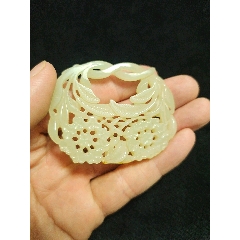 明代和田玉花篮纹玉佩-和田玉-7788红宝书