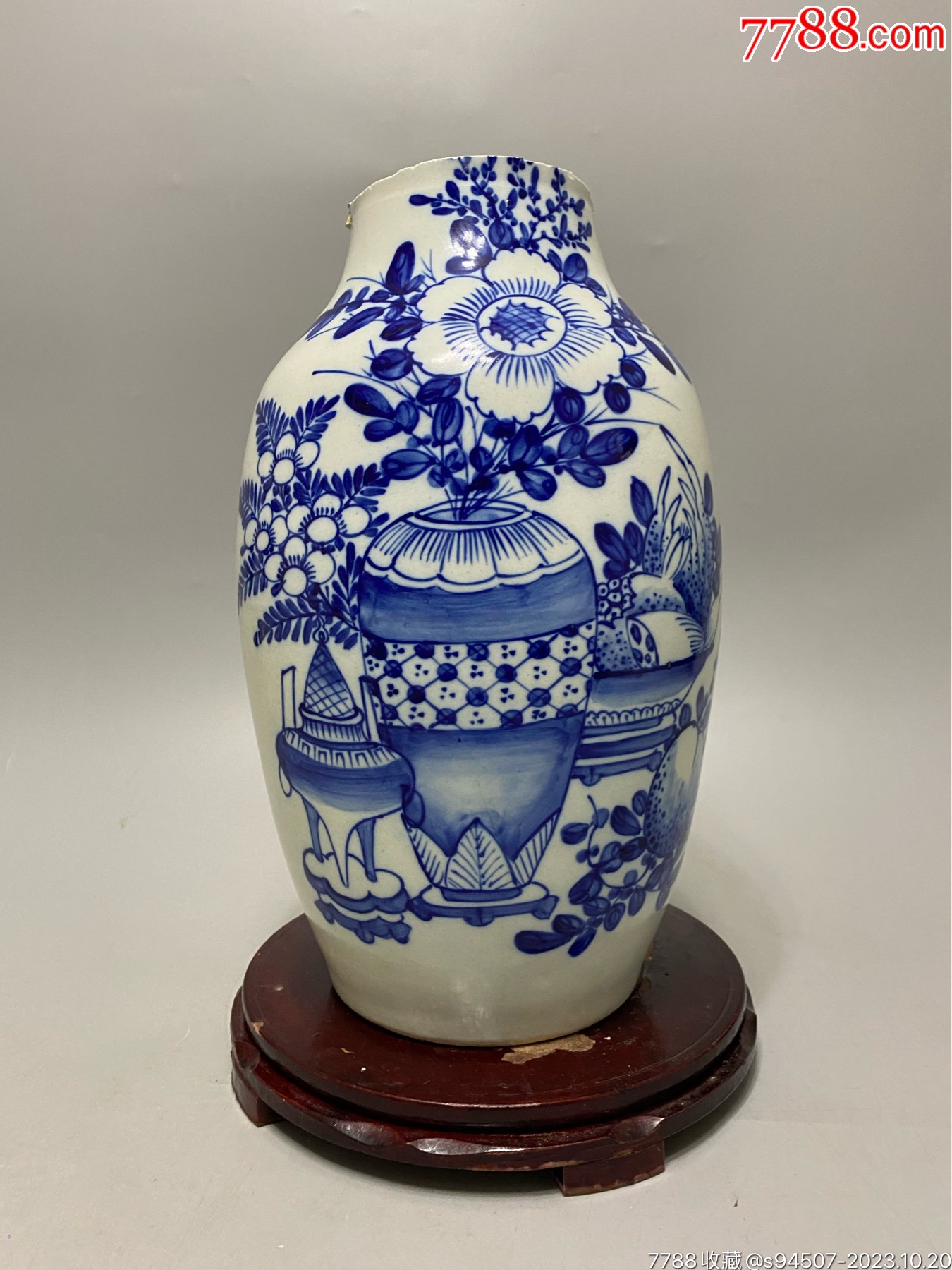清代北方青花博古大瓶一只,标本价包老包邮不议价。边远地区提前告知_青花瓷_诚信通天下【7788收藏__收藏热线】