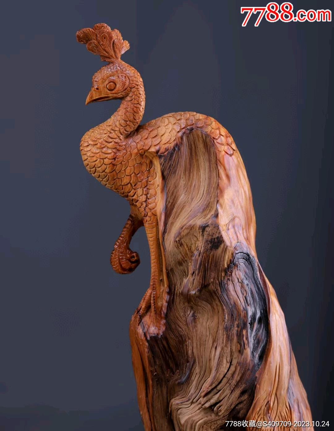孔雀_木雕摆件【古物珍藏】_第5张_7788书籍