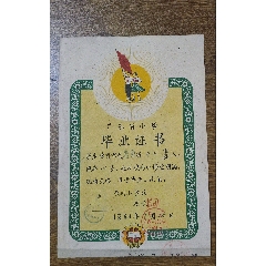 1961年广东省中山县环城人民公社长洲小学毕业证书
