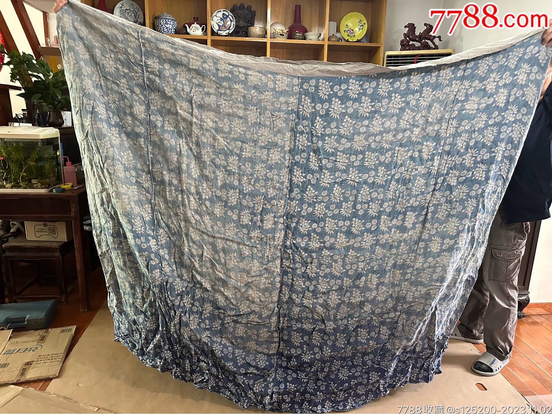 古董古玩收藏杂项清代蚊帐民俗收藏怀旧帐子蓝布图布-价格:1800元-se97085946-轿帘/帐帘/门帘-零售-7788收藏__收藏热线