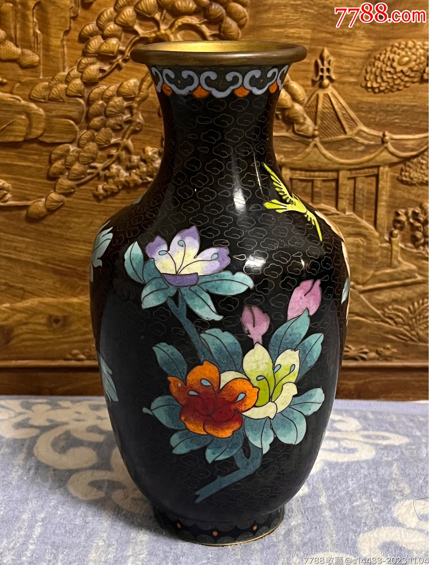 创汇时期厚胎景泰蓝花瓶_其他景泰蓝/珐琅_大连古玩店【7788旧书网】
