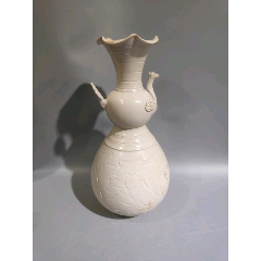 宋代定窑白釉朝真款花口赏瓶完整尺寸见图价略高保真包老