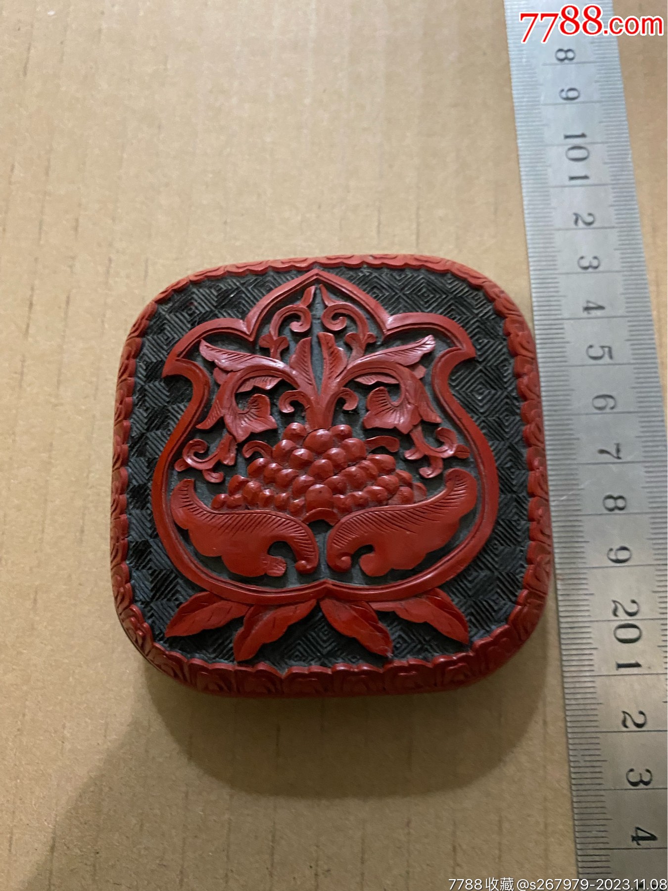 民国　朱漆竹编盒 民国 朱漆竹编盒 朱漆竹編籃子客家謝籃老漆器中國民藝收納盒置物盒喜事