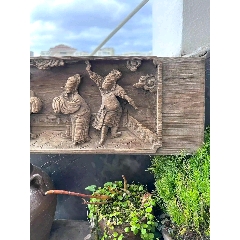 清代凹刻木雕人物花板_雷雷的店