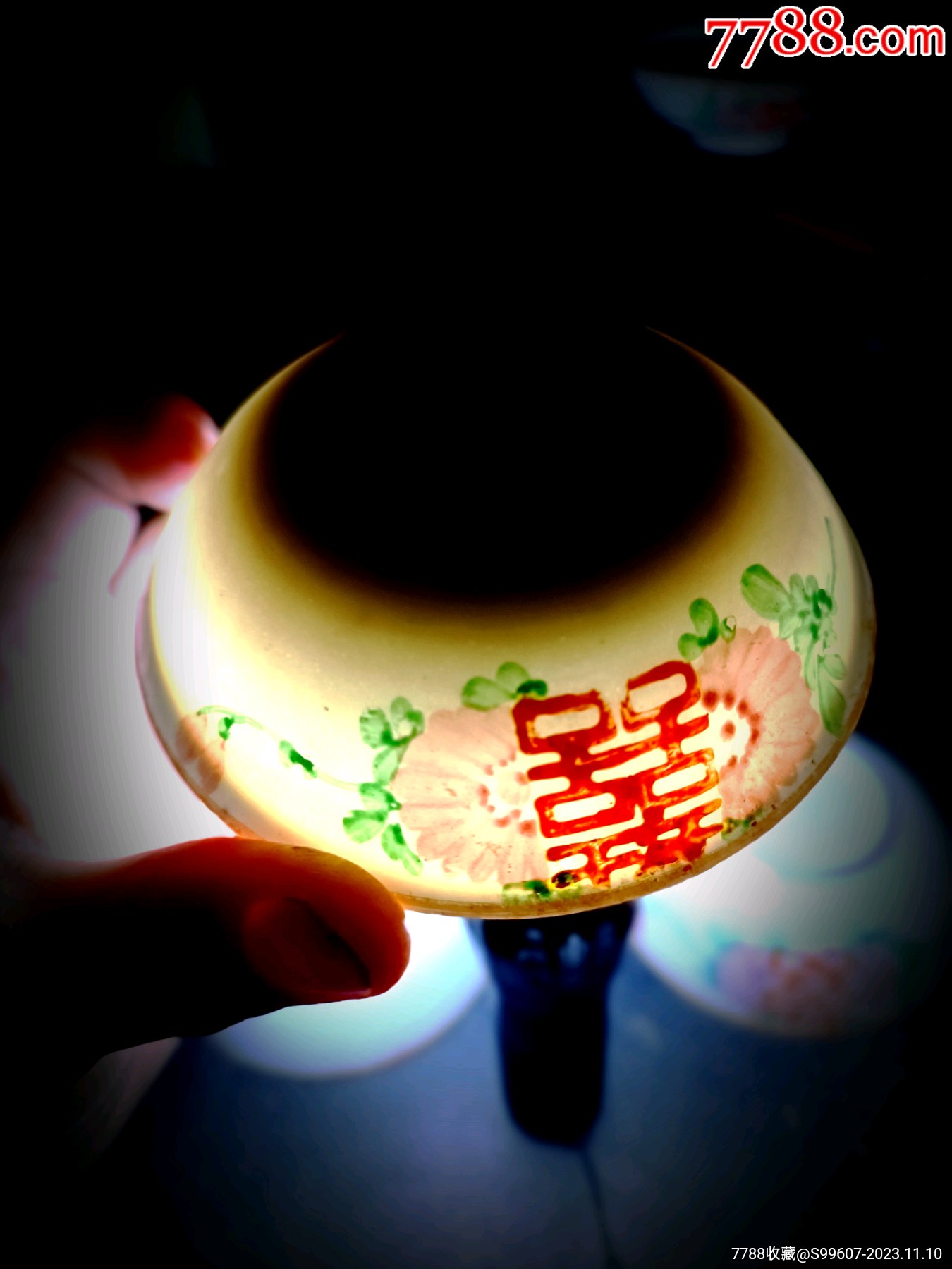 民国老碗老瓷器双囍老茶碗老茶盏茶杯_彩绘瓷/彩瓷_图片收藏_回收价格