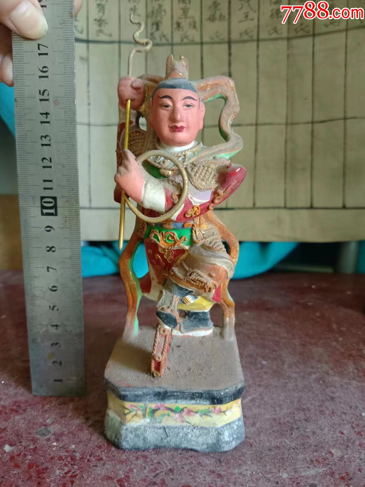 高17长7宽6厘米，包内心全实木香樟木雕中檀元帅哪吒太子神像_木佛像