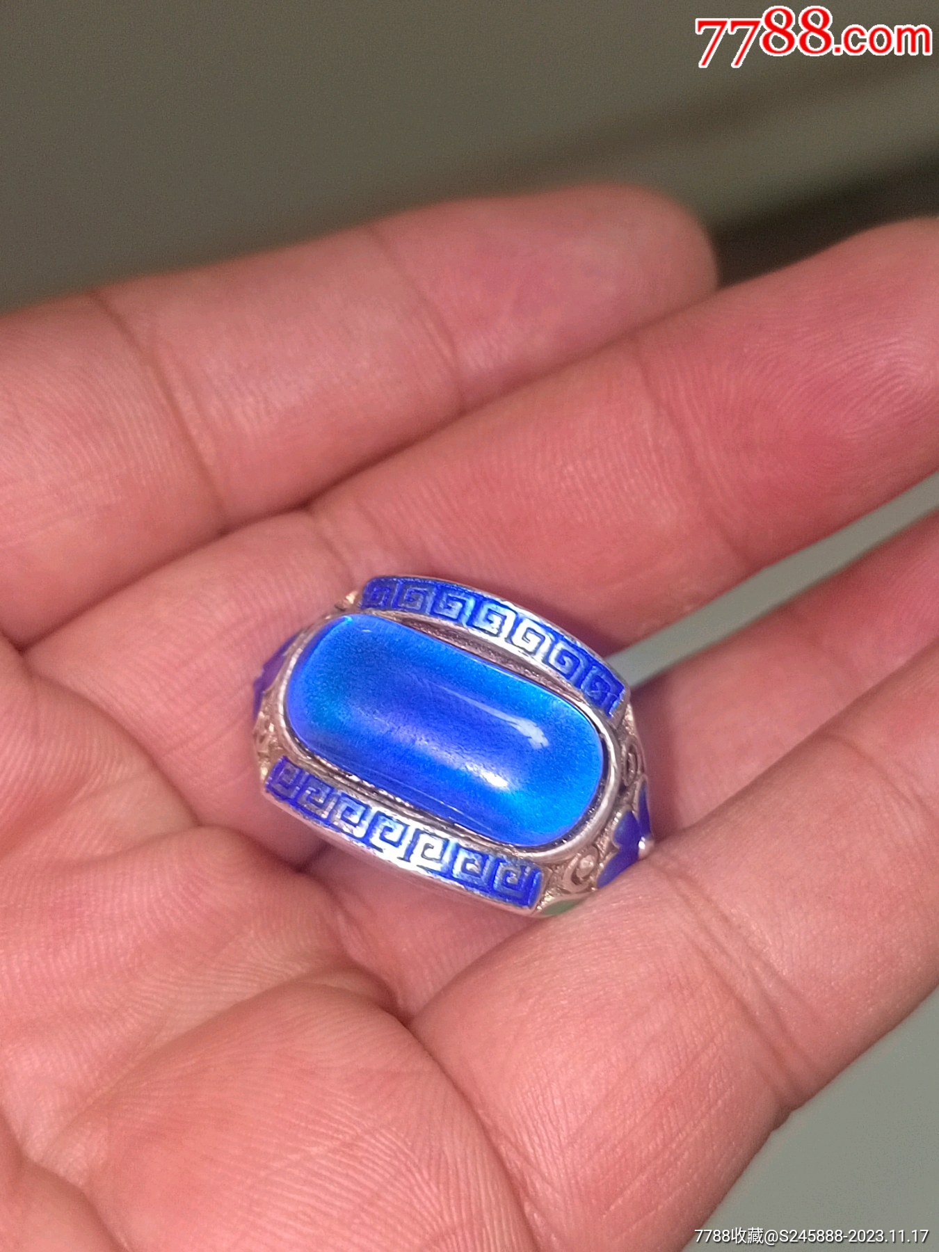 银托镶嵌彩石变色石头戒指老式戒指银戒指_戒指_小手杂货铺【7788收藏__收藏热线】