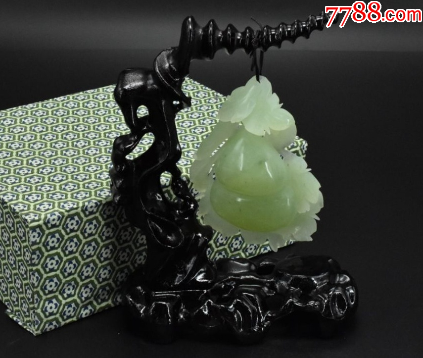 岫玉摆件天然岫岩玉石葫芦大号摆件玉石多子多孙总高23cm重276g_和田玉_藏客天堂贰号【7788收藏__收藏热线】
