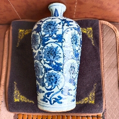 清道光青花海水龙纹敞口香炉-青花瓷-7788旧书网