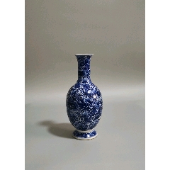 清康熙青花缠枝花卉纹莱菔瓶-青花瓷-7788旧书网