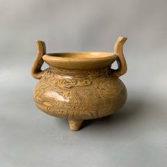 清代民窑黄釉花瓶-黄釉瓷-7788旧书网