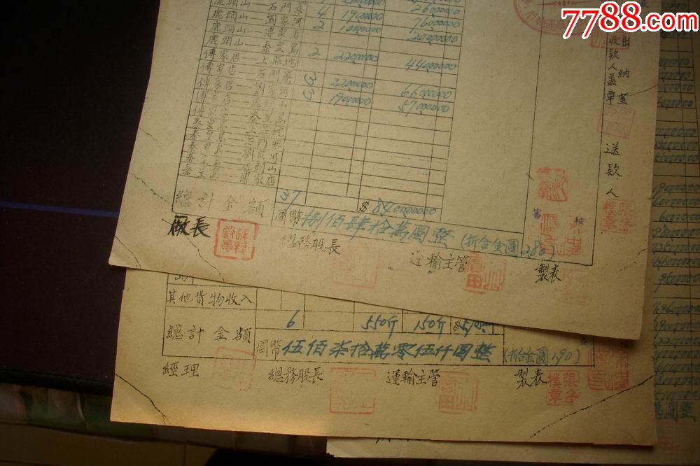 1948年【长城煤矿收款证】铁路各站客票收入、铁路车守补票收入、铁路各站货运收入_第13张_7788书画网