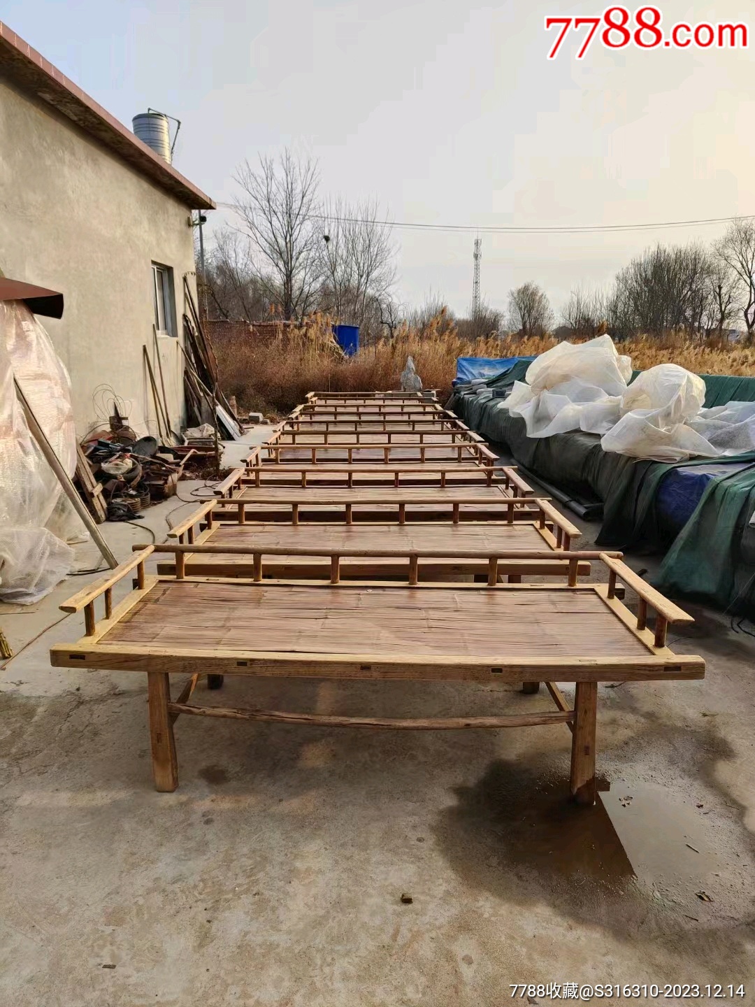 竹床，凉榻，如图所示，需要的联系_木床/木榻_古艺珍藏阁【7788收藏__收藏热线】