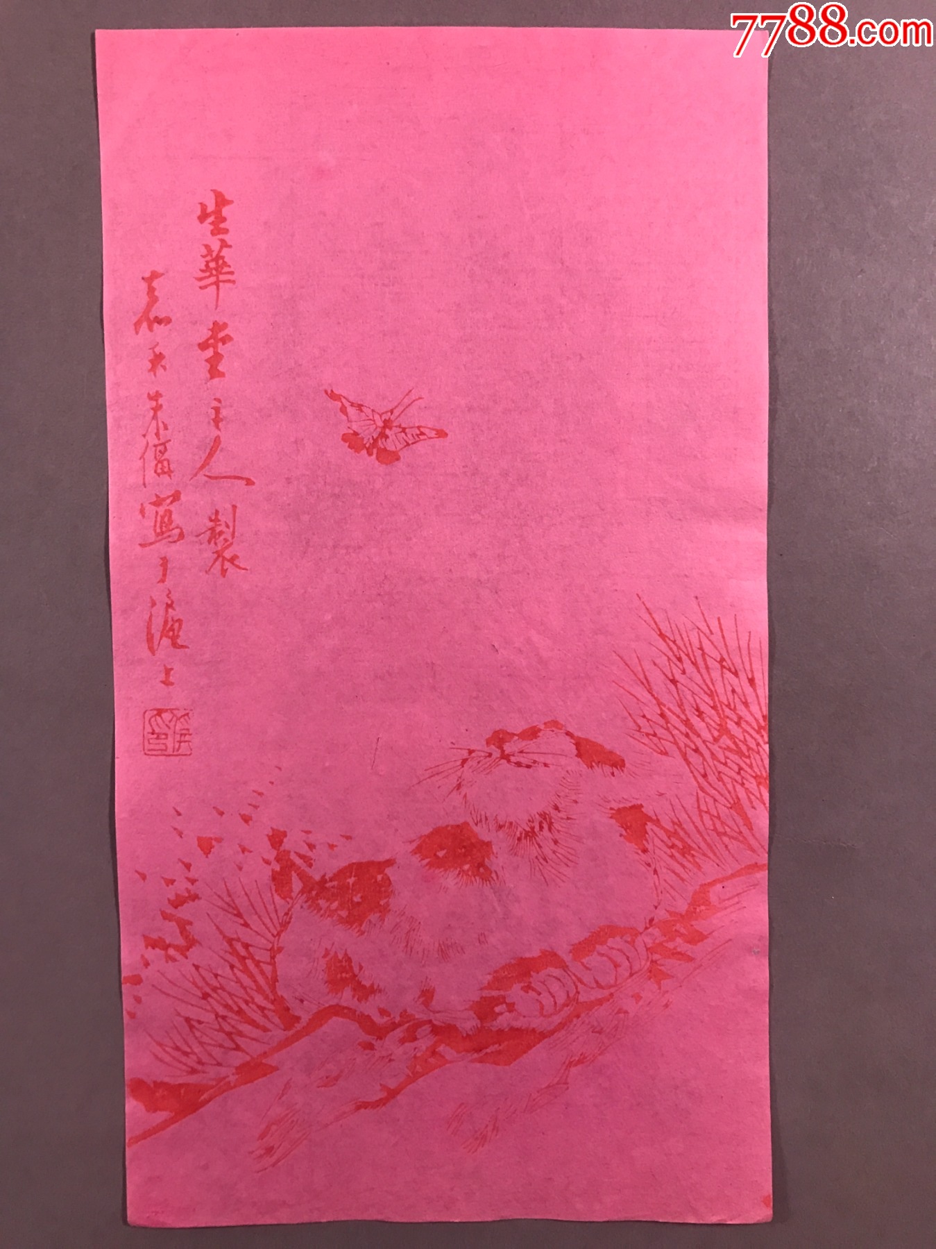 清代笺纸,生华堂仿古名笺,猫,蝴蝶《笺纸》23*13,一张-价格:220元-se97924067-信纸-零售-7788收藏__收藏热线