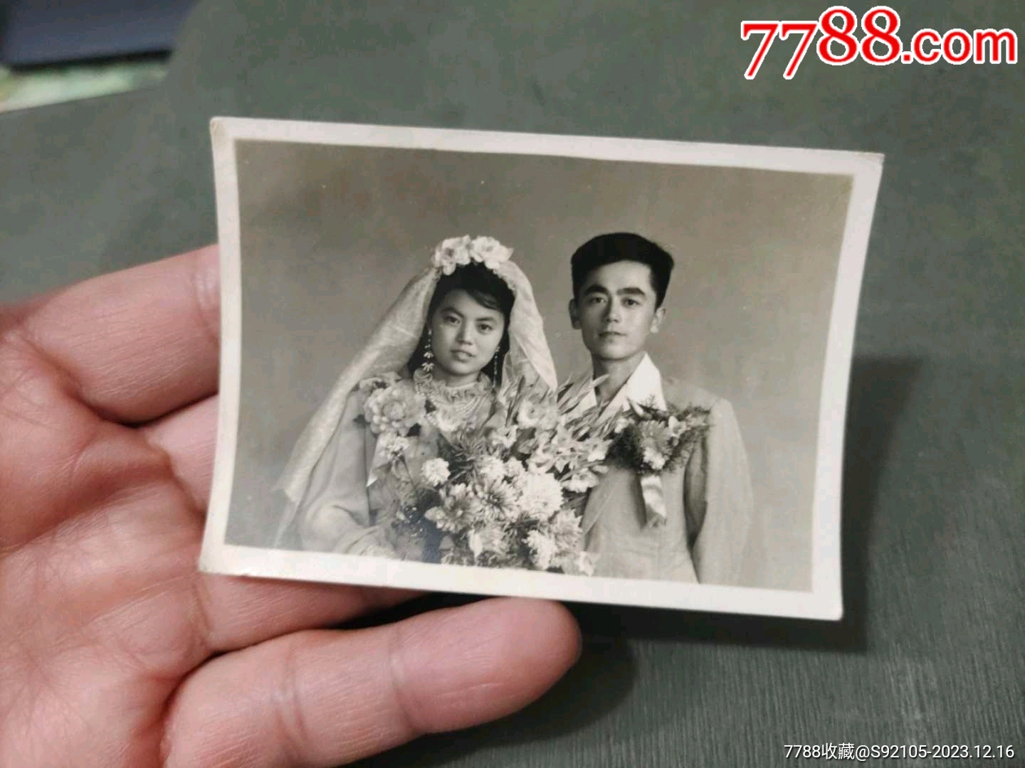 50年代结婚鲜花老照片 老照片 7788商城七七八八商品交易平台 7164