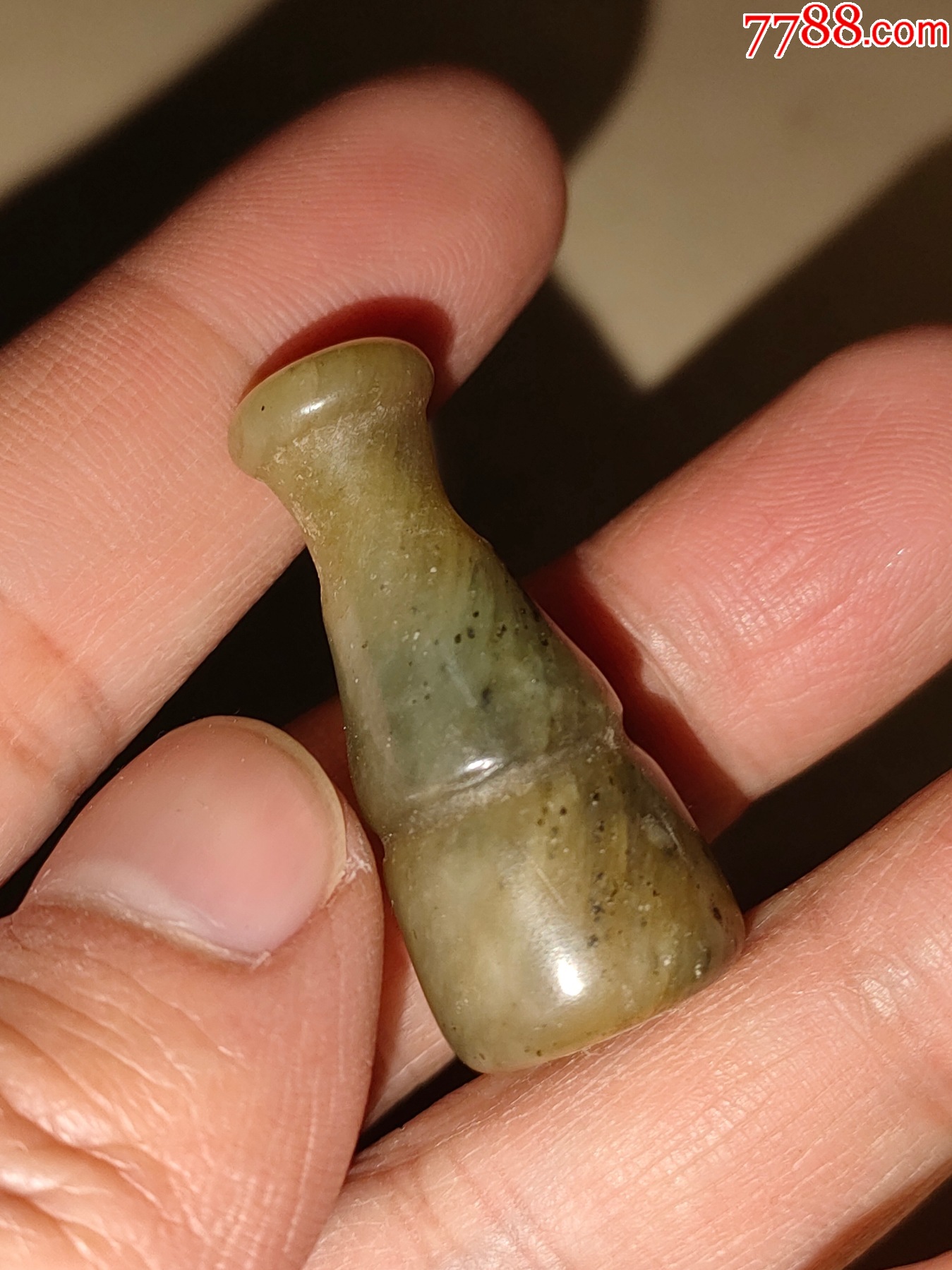 清代老玉雕葫芦烟嘴