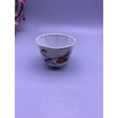 粉彩鱼虾纹茶杯，尺寸7.9*6.8厘米，品相如图，750包快递_旧瓷器_母亲节