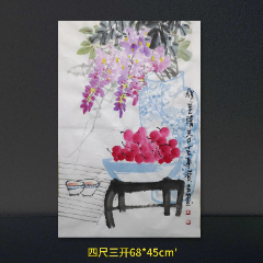 四尺三开68*45cm安徽名家张宝立国画大写意花鸟小品