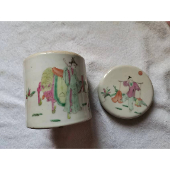 清乾隆（满大人）粉彩通景人物花鸟山水小赏瓶-彩绘瓷/彩瓷-7788旧书网