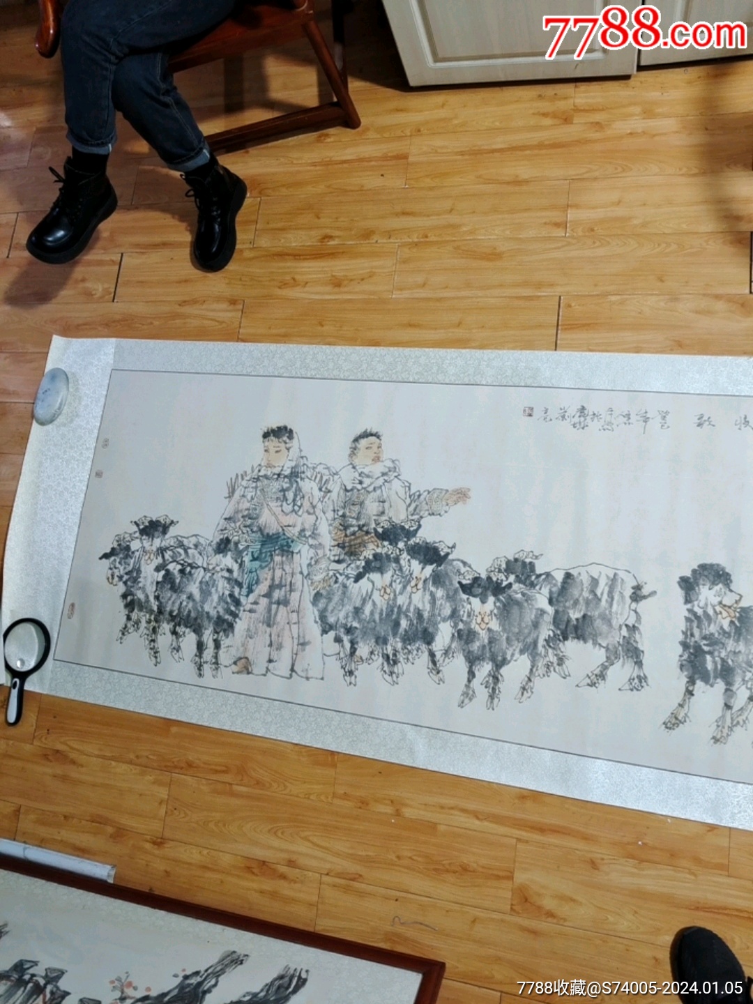 刘亮人物，春风178X78保真_人物国画原作_百川阁年画古董行【7788收藏__收藏热线】