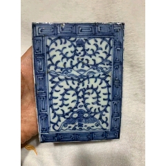 清代特殊的青花印泥盒盖，-青白瓷/影青瓷-7788旧书网