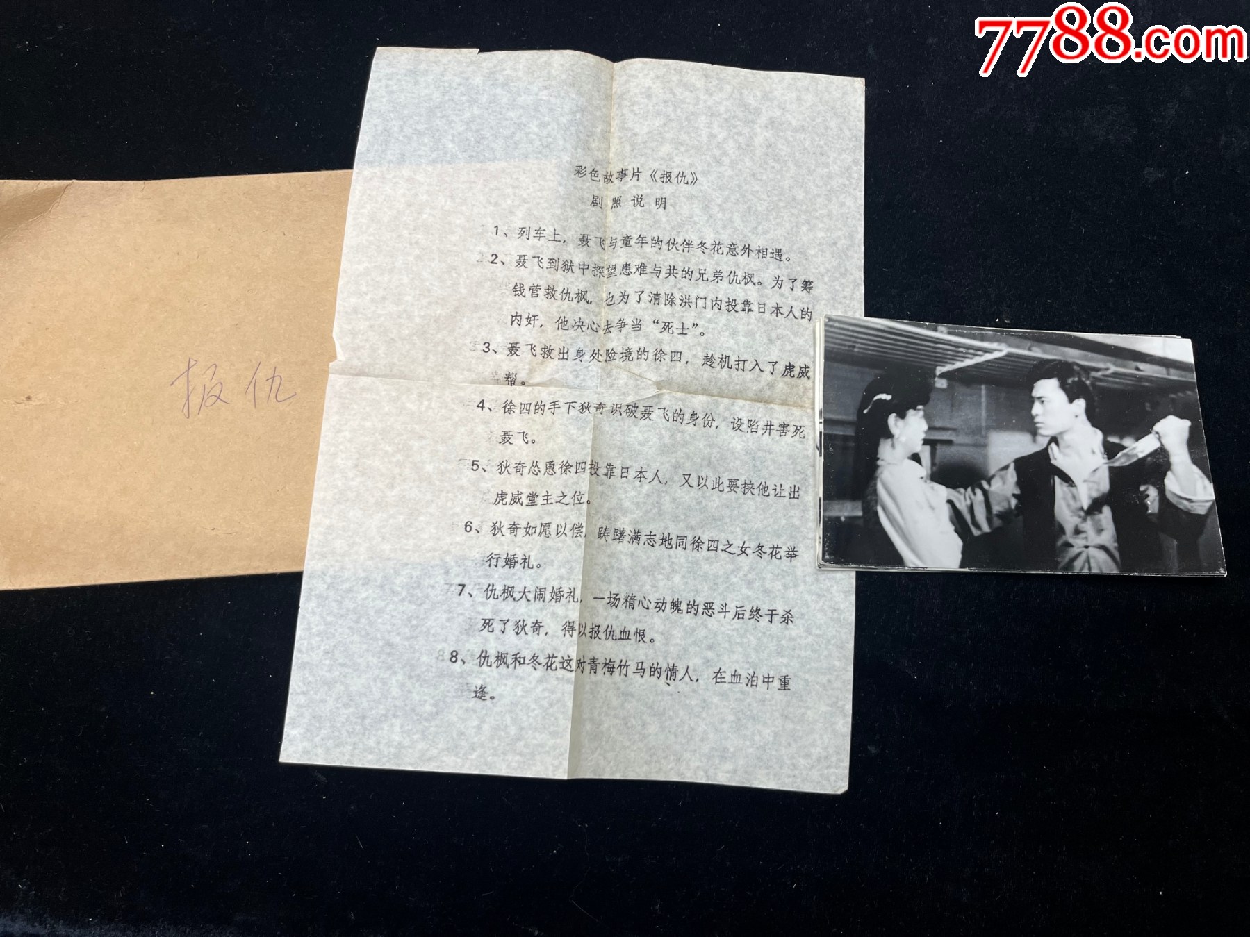1993年合拍电影《报仇》黑白剧照一套8张全附说明(张丰毅、刘锡明等主演)_老照片_君雅连环书屋【7788收藏__收藏热线】