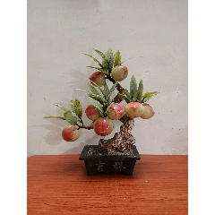 中国美術 天然石 玉石 桃 盆景 置物 古玩 年代物 47780190x.jpg