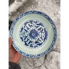 清代嘉庆青花缠枝花卉纹大盘_青花瓷_御泓轩古玩玉器【7788旧书网】