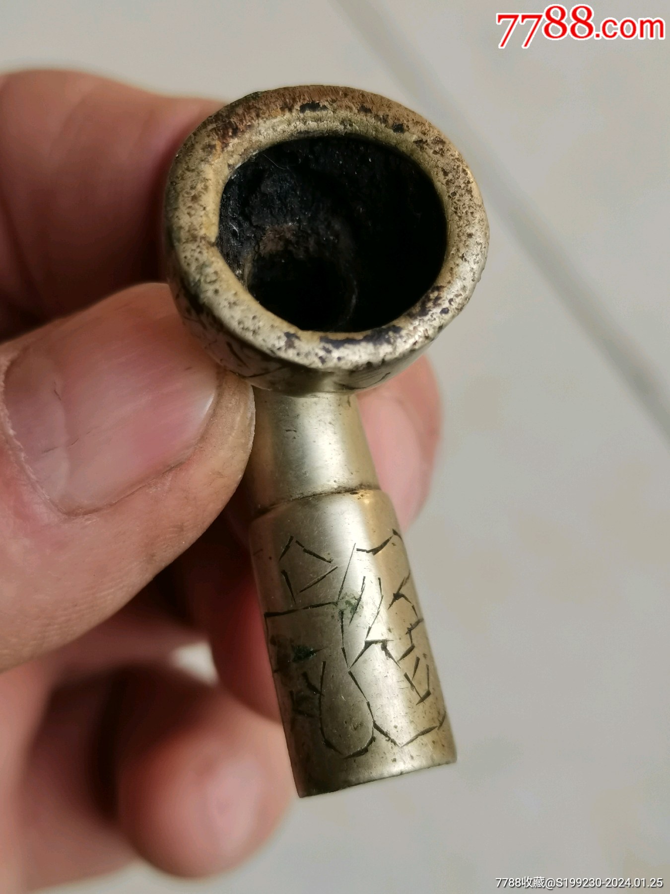刻铜老烟锅,刻铜工艺烟袋锅,老烟锅_旧铜器_大的萝卜古玩店【7788收藏__收藏热线】