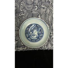 明代青花麒麟纹碟_青花瓷_崇古雅趣堂【7788旧书网】