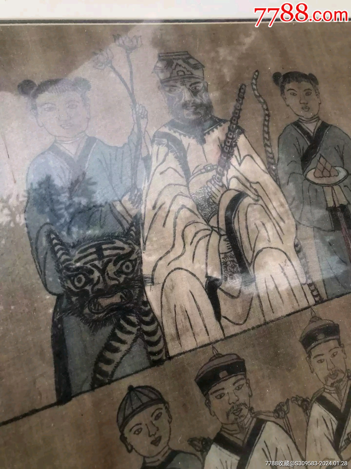 清代布绢人物中堂布画-价格:3880元-se98723427-唐卡-零售-7788收藏__收藏热线