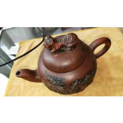 江建祥紫砂壶一套20x11cm，品相如图包老包手工很有收藏价值。-紫砂壶