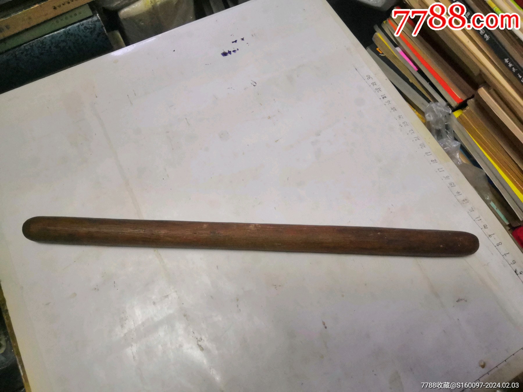 老的实木擀面杖，品相如图，完好，十分怀旧，长41厘米，_木棍/擀面杖_大大怀旧店【7788收藏__收藏热线】