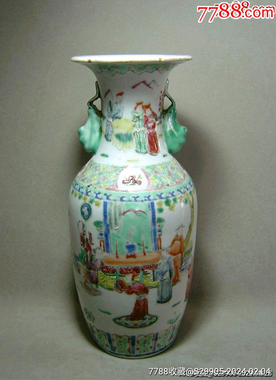 中国古美術/清時代粉彩双戟耳小瓶y301 ◇旧蔵◇古美術 中国古玩 大清乾隆年製款 粉彩