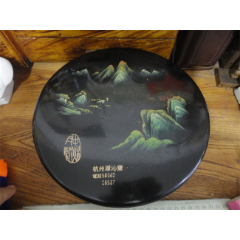 上世纪80年代日本美术漆器木盘装饰摆件。-其他旧漆器-7788旧书网
