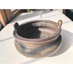  strong>老陶瓷双耳三足香炉瓷器摆件 /strong>_香炉/香器_香炉__77