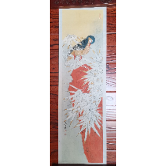 中国古美術☆純手描き花鳥四条屏・牡丹画芯☆国画・王雪涛印款