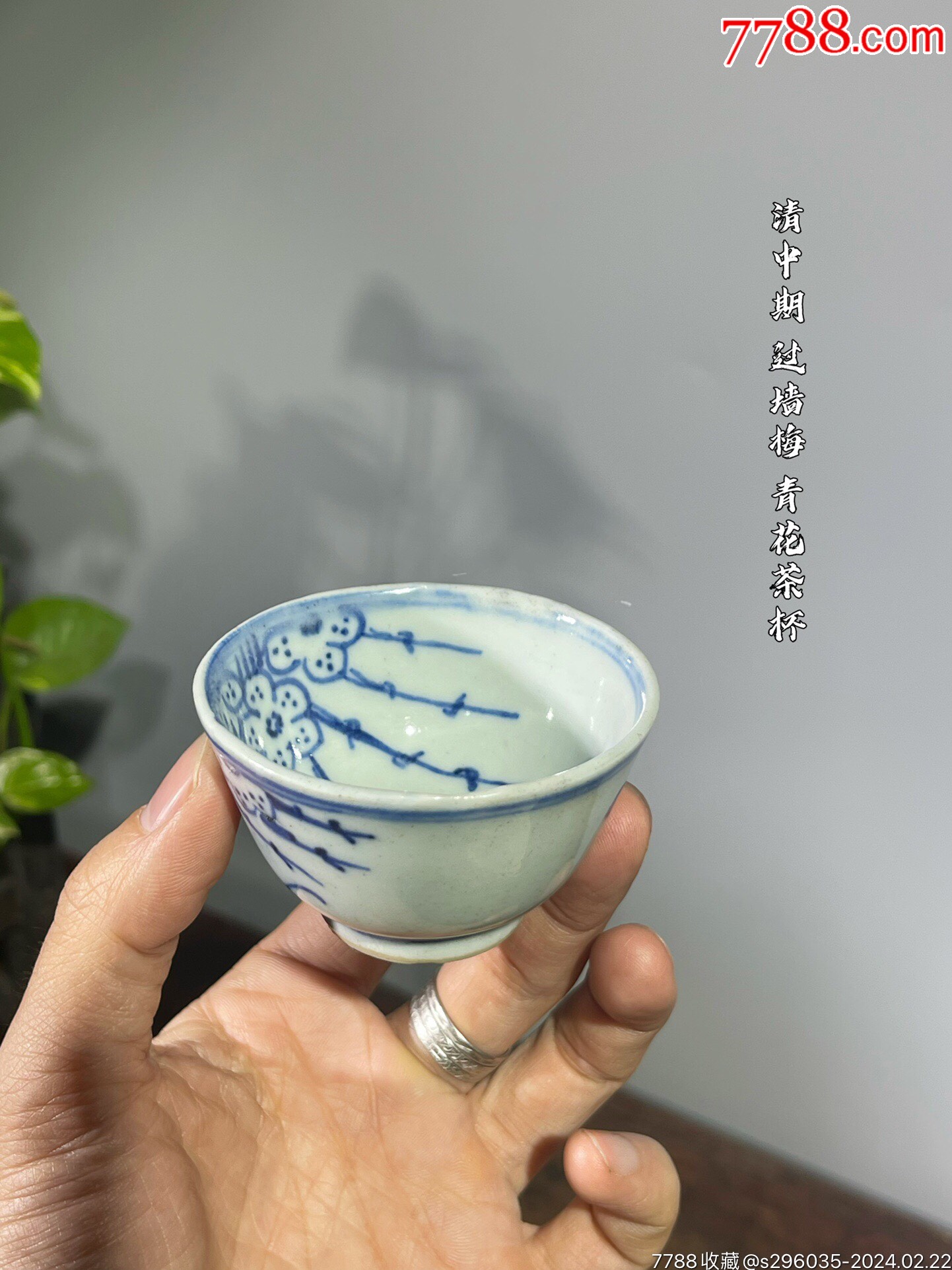 送料無料　本物保証　清時代　嘉慶道光染付/青華大皿　径25ｃｍ HB7821嘉庆道光|过墙梅青花茶杯_青花瓷_喜堂古玩收藏【7788旧书网】