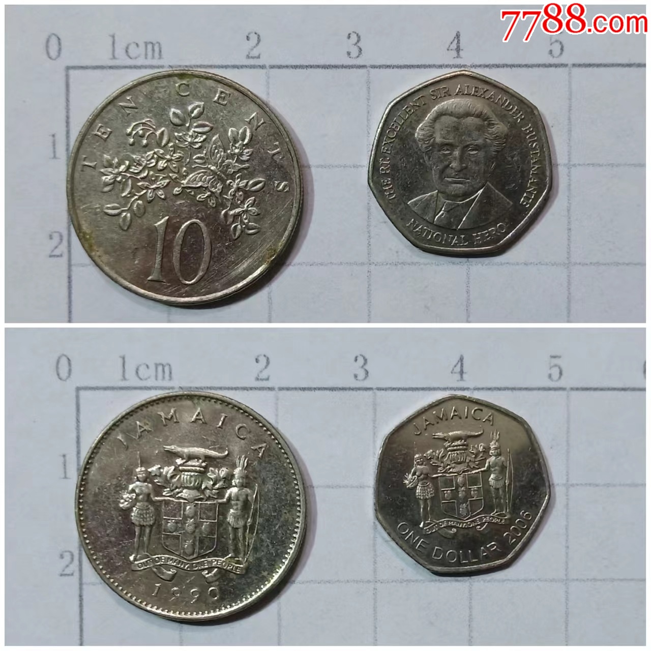 牙买加钱币2枚硬币旧品1990-2006年_外国钱币_图片鉴赏_收藏价值_7788青瓷收藏