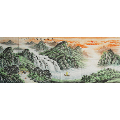 来自作者本人!河北美协会员手绘真迹!云舒山谷静溪岭_