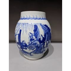 崇祯青花人物故事莲子罐_青花瓷_庆林古玩斋【7788旧书网】