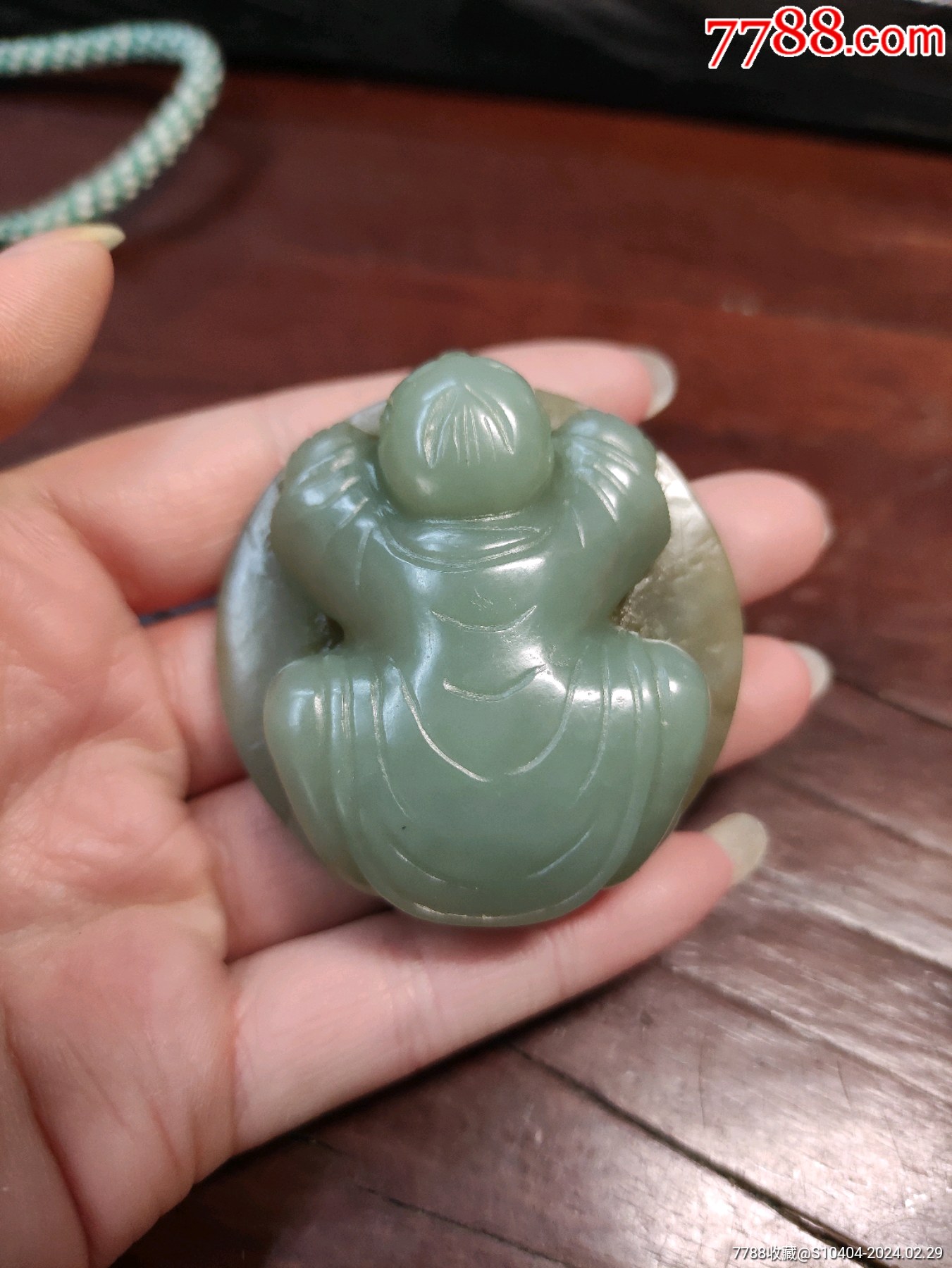和田玉　和闐玉　彫刻　手把件　98g 和田玉手把件-和田玉-7788灵璧石